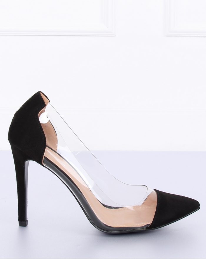 Pantofi cu toc subţire (stiletto) culoarea negru 127178