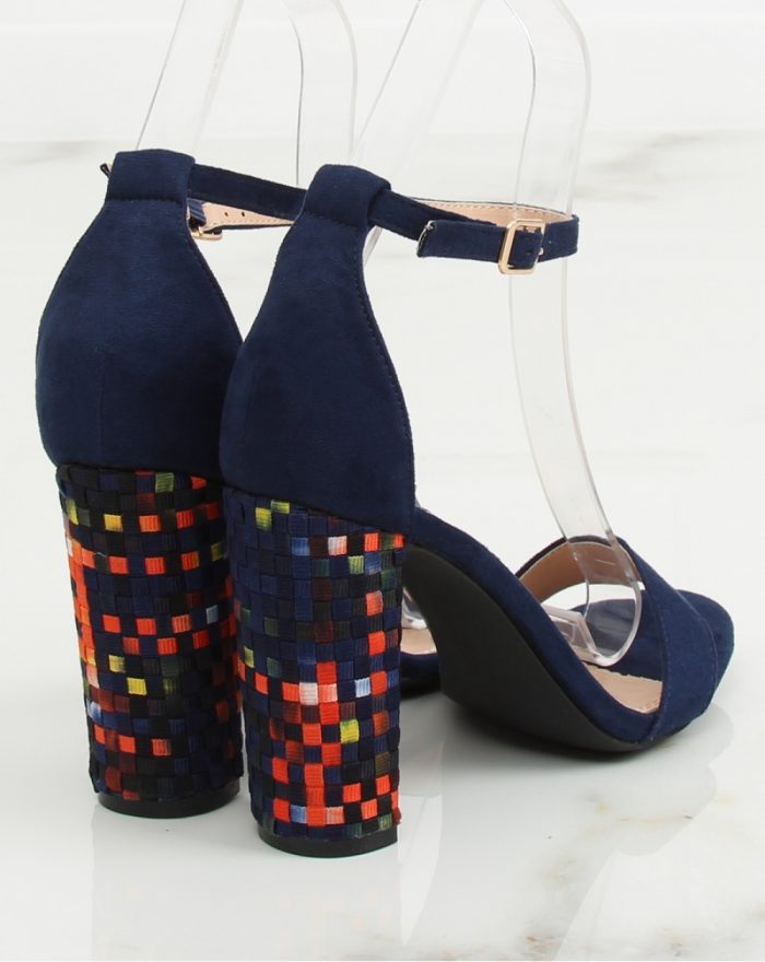 Sandale cu toc culoarea Bleumarin 127975