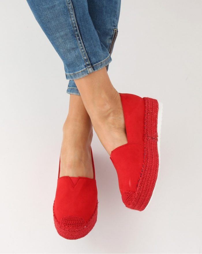 Espadrile culoarea roşu 128323