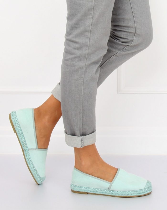 Espadrile culoarea verde 128341