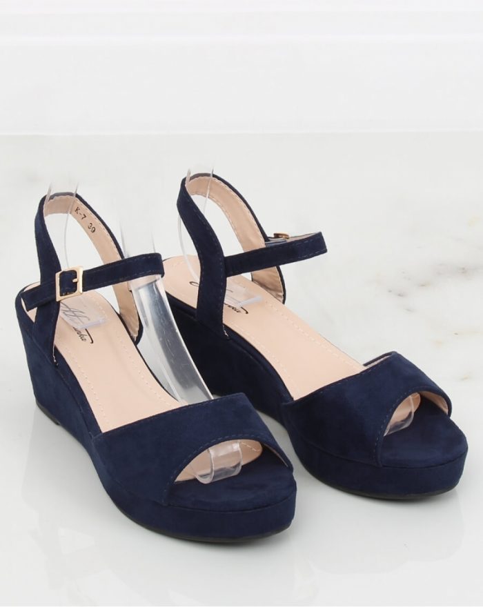 Sandale cu toc culoarea Bleumarin 129854