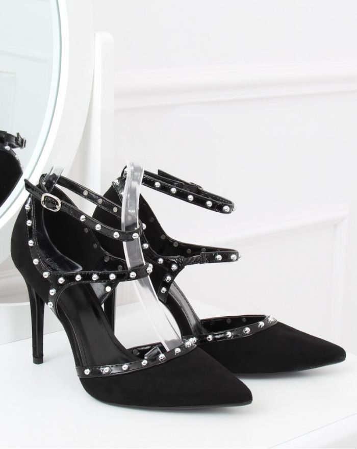 Pantofi cu toc subţire (stiletto) culoarea negru 130036