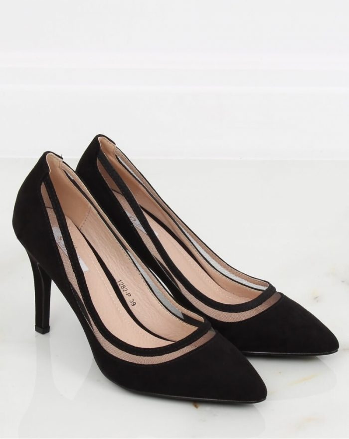 Pantofi cu toc subţire (stiletto) culoarea negru 130686