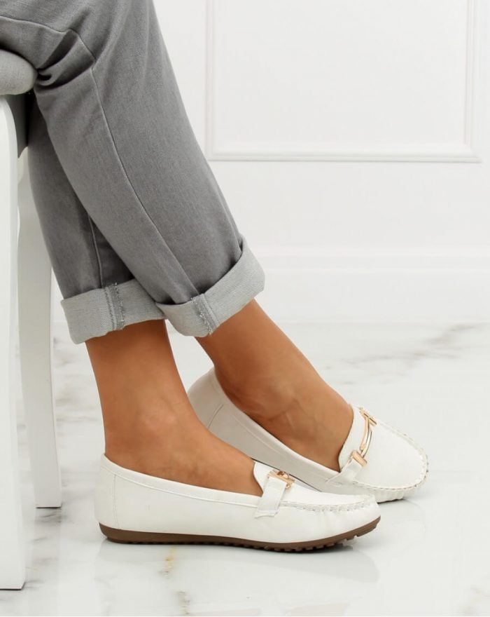Mocasini culoarea alb 131015
