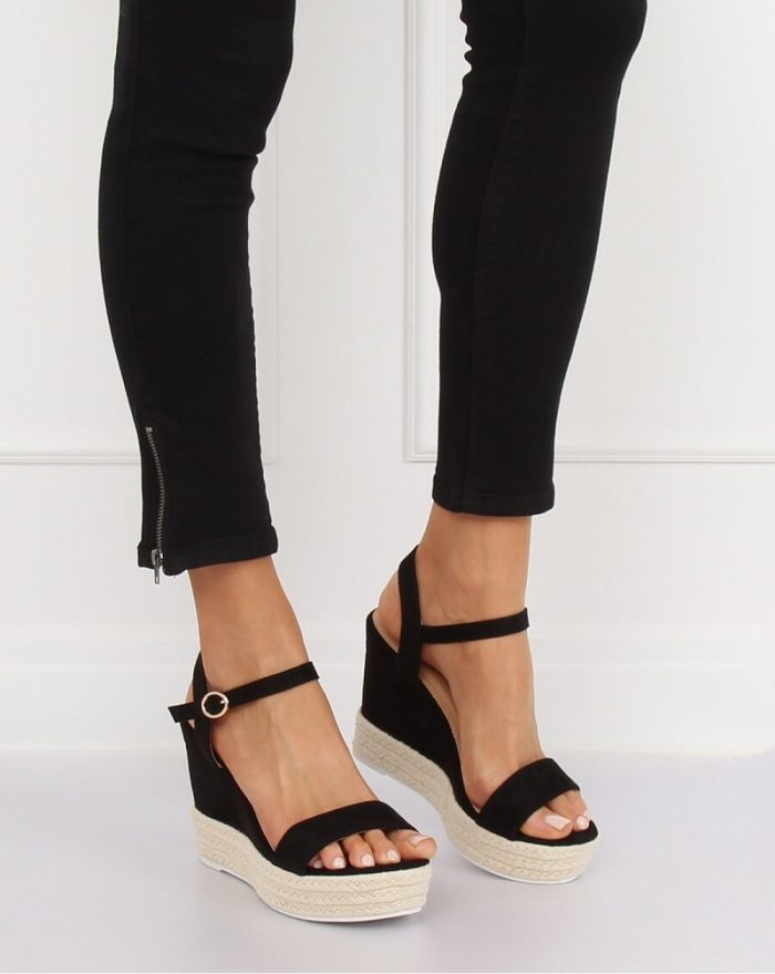 Sandale cu toc culoarea negru 131060
