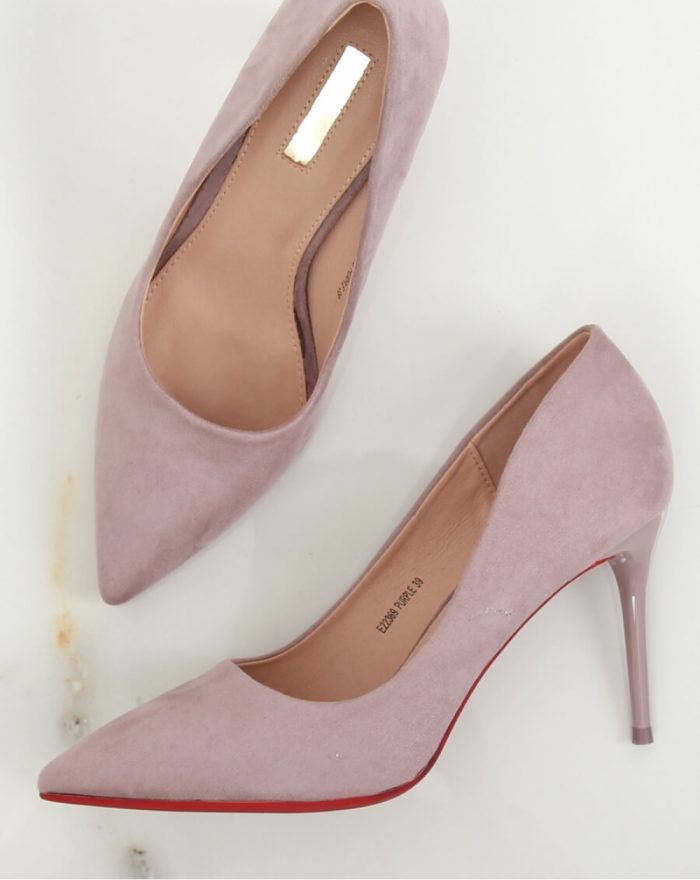 Pantofi cu toc subţire (stiletto) culoarea violet 131714