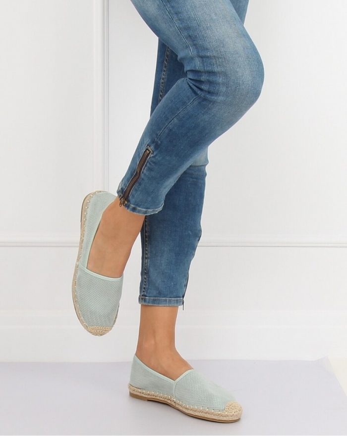 Espadrile culoarea verde 132391