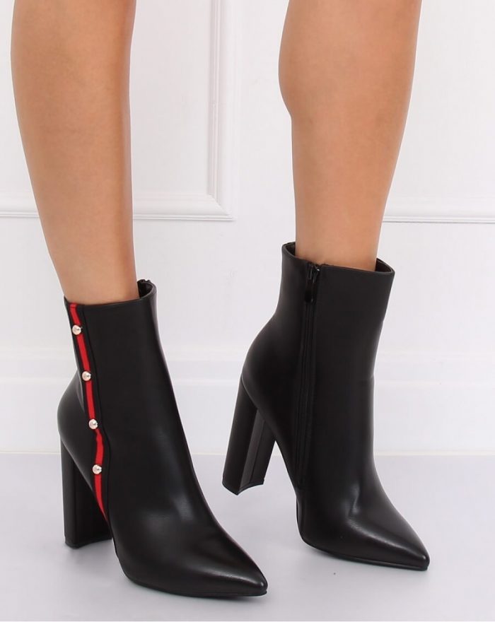 Botine na obcasie culoarea negru 134239