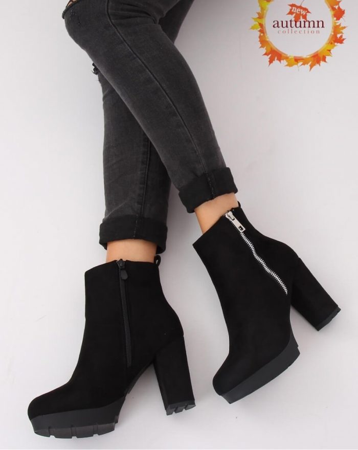 Botine na słupku culoarea negru 134780