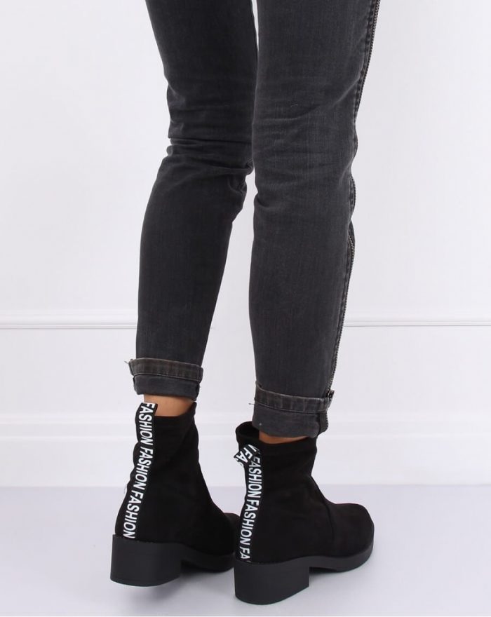 Botine cu toc culoarea negru 136070