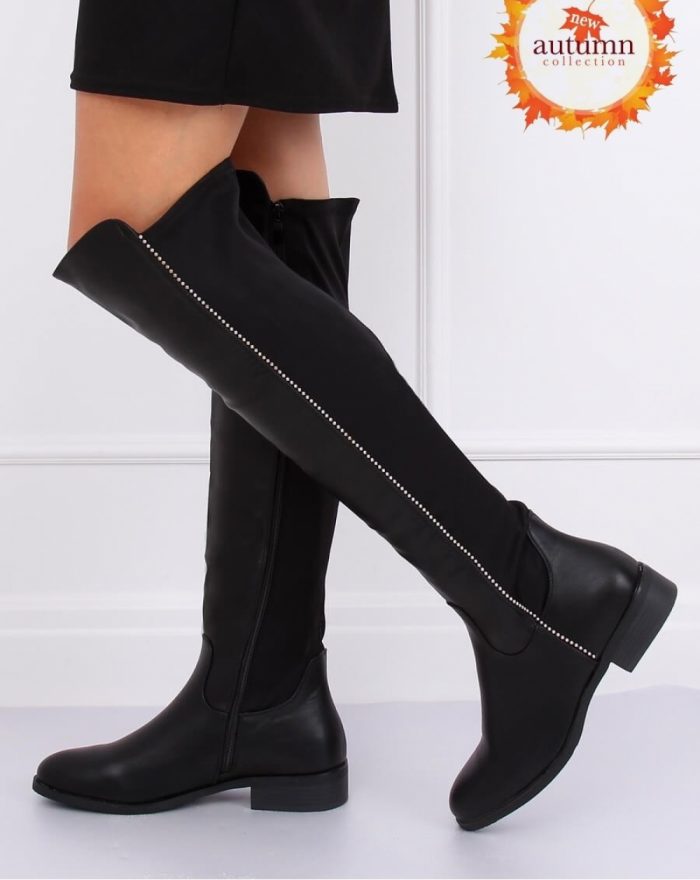 Cizme echitaţie culoarea negru 136073