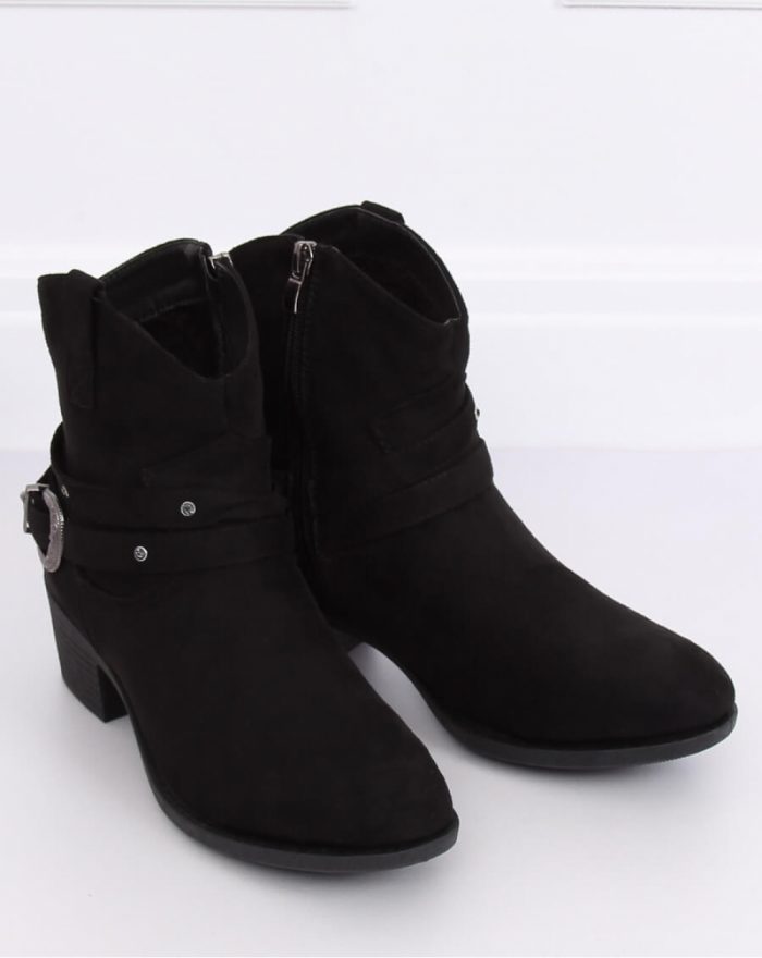 ~Botki na obcasie culoarea negru 136497