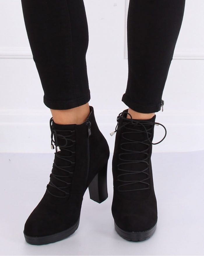 Botine cu toc culoarea negru 136642