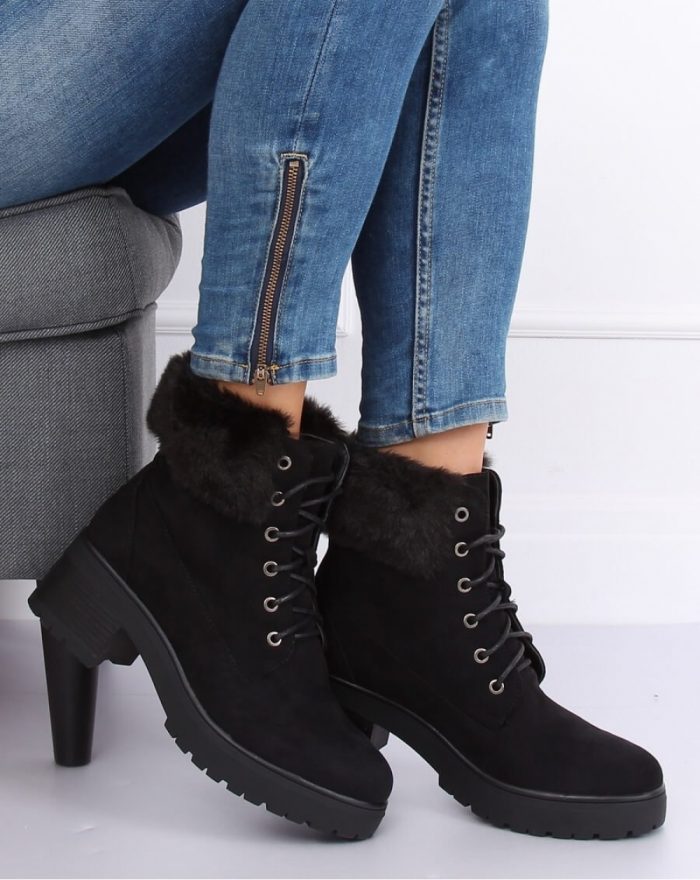 Botine cu toc culoarea negru 137214