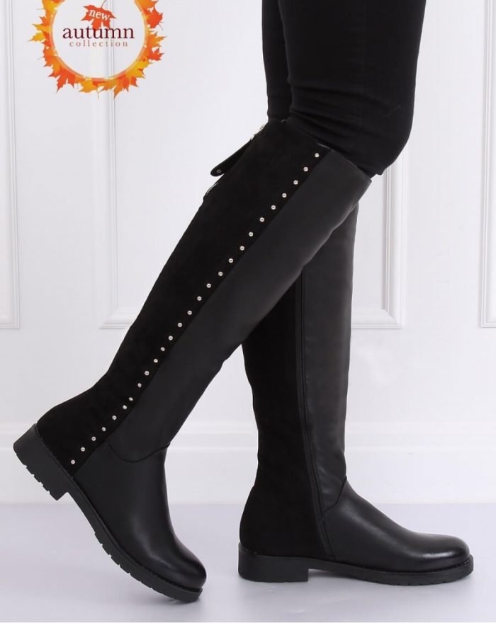 Cizme echitaţie culoarea negru 137309