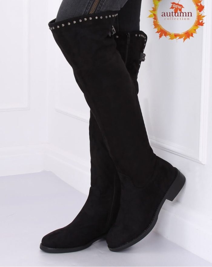 Cizme echitaţie culoarea negru 137444