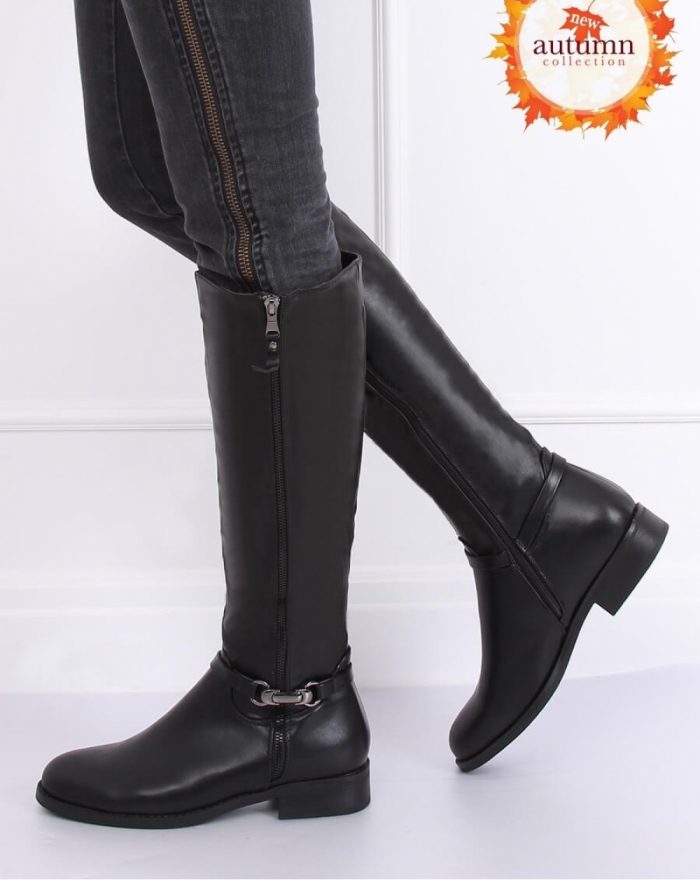 Cizme echitaţie culoarea negru 137452