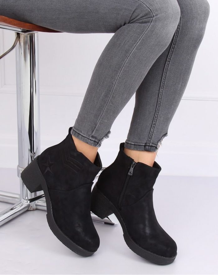 ~Botki na obcasie culoarea negru 139248