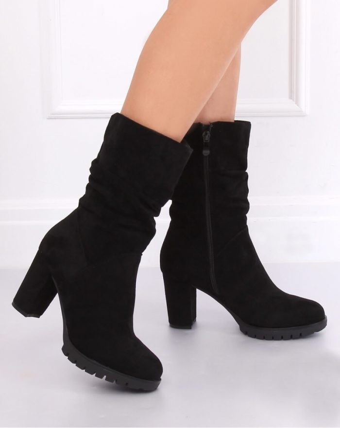 Botine cu toc culoarea negru 140296