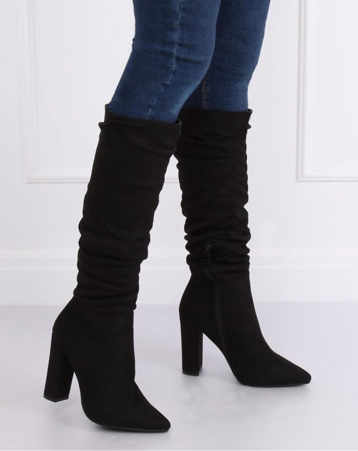 Cizme cu toc culoarea negru 140301