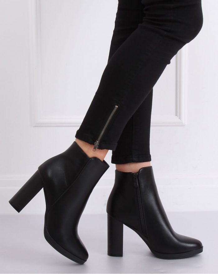 ~Botki na obcasie culoarea negru 140339