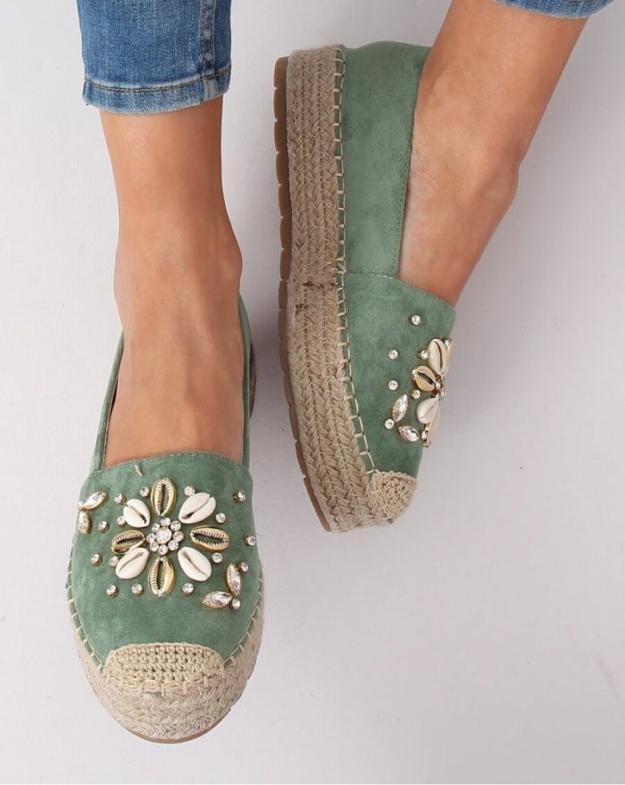 ~Espadryle culoarea verde 141532